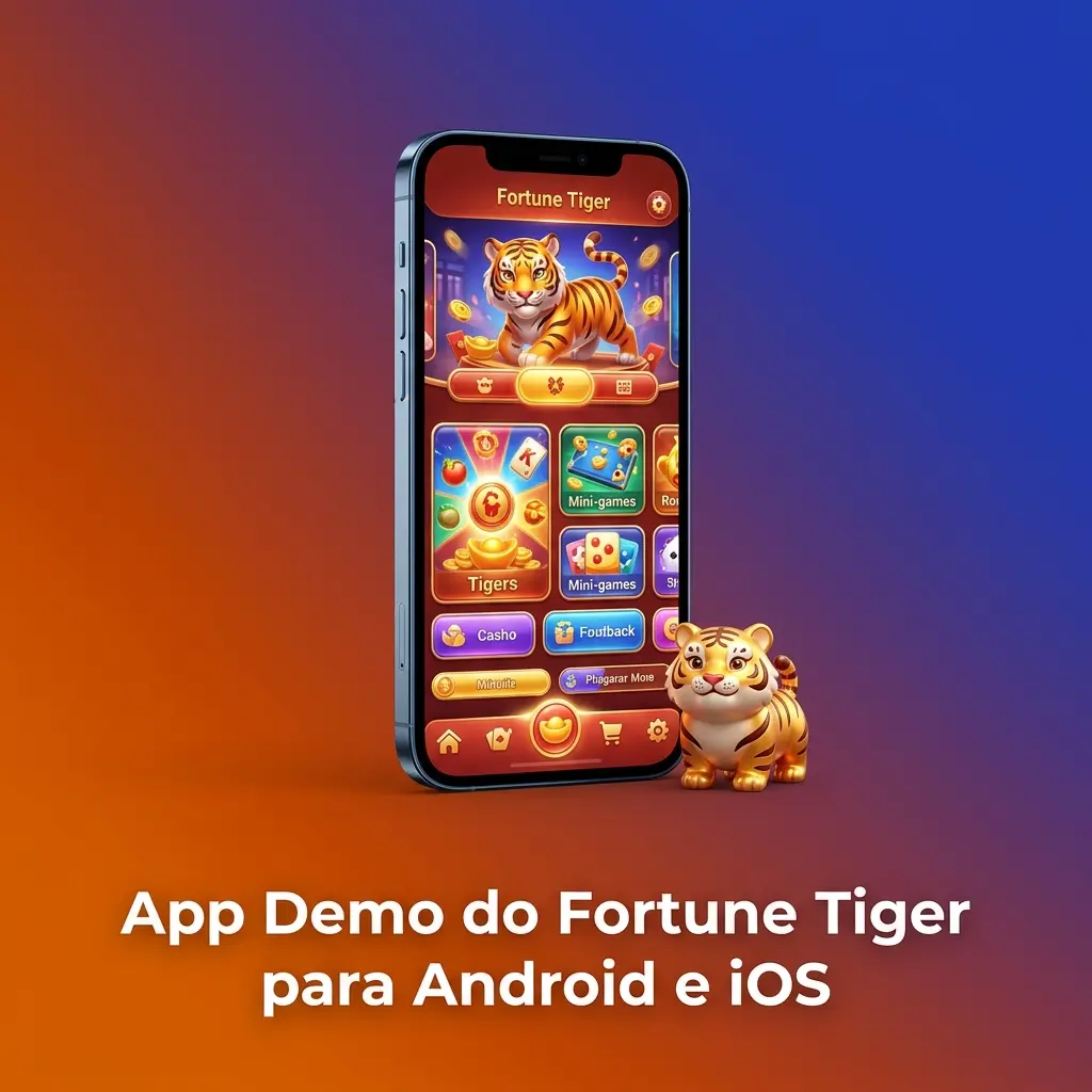 App demo Fortune Tiger no celular Android e iOS com download via APK ou App Store em cassinos confiáveis